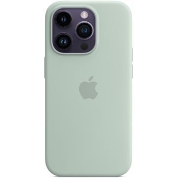 Husa de protectie Apple Silicone Case with MagSafe pentru iPhone 14 Pro, Succulent