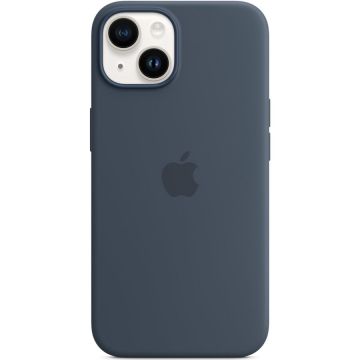 Husa de protectie Apple Silicone Case with MagSafe pentru iPhone 14, Storm Blue
