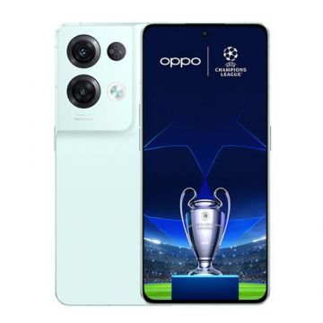 Pachet OPPO UEFA Champions League Telefon Mobil Oppo Reno 8 Pro, Procesor MediaTek Dimensity 8100-Max, AMOLED Capacitiv touchscreen 6.7inch, 8GB RAM, 256GB Flash, Camera Tripla 50+8+2MP, 5G, Wi-Fi, Dual Sim, Android (Verde)