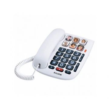 Telefon fix Alcatel TMAX, pentru seniori, Alb