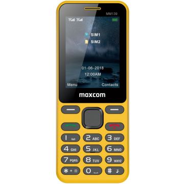 Telefon mobil MaxCom MM139, Dual SIM, Yellow