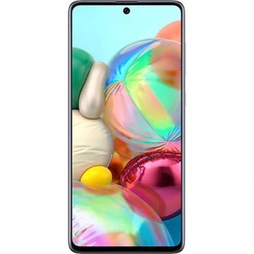 Telefon Mobil Samsung Galaxy A71, Super AMOLED touchscreen 6.7inch, 8GB RAM, 128GB Flash, Camera Quad 64+12+5+5MP, 4G, Wi-Fi, Dual SIM, Android (Argintiu Prism Crush)