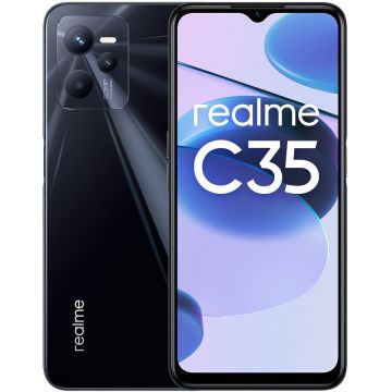 Telefon mobil Realme C35, Dual SIM, 4GB RAM, 128GB, 4G, Glowing Black